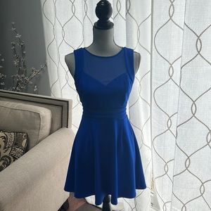 Deep blue mini sleeveless dress